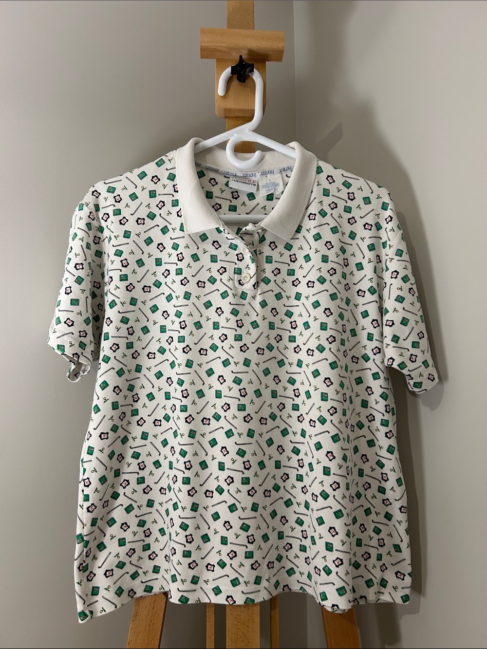 VINTAGE 90s | Liz Golf by Liz Claiborne 100% Cotton Printed Polo | Size M